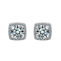 Moissanite Stud Earrings 925 Sterling Silver Round Cut Classic Women's Jewelry BandsCo Straps