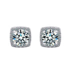 Moissanite Stud Earrings 925 Sterling Silver Round Cut Classic Women's Jewelry BandsCo Straps