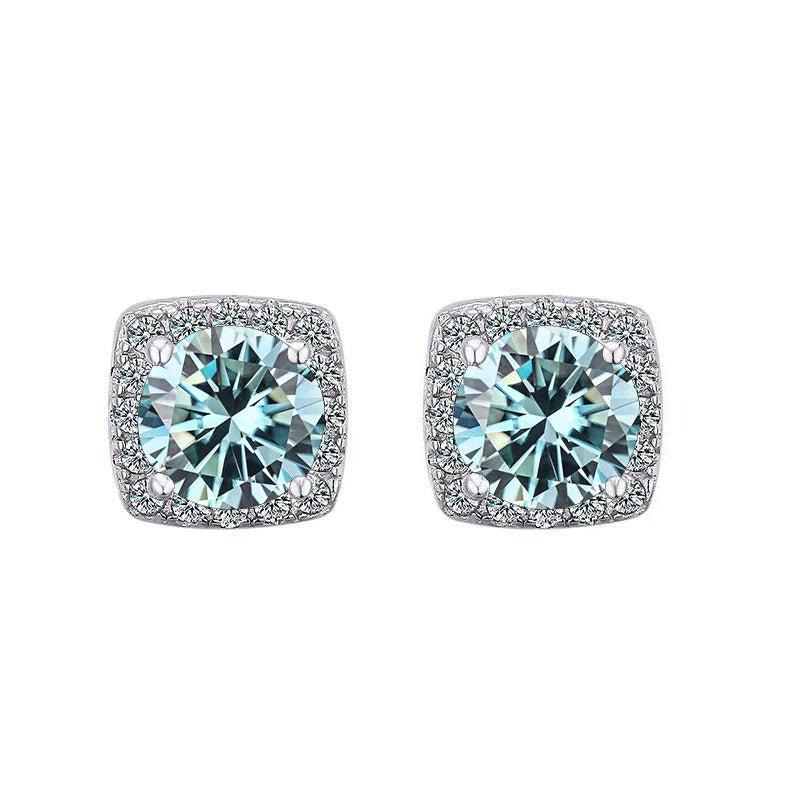 Moissanite Stud Earrings 925 Sterling Silver Round Cut Classic Women's Jewelry BandsCo Straps