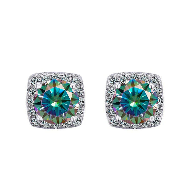 Moissanite Stud Earrings 925 Sterling Silver Round Cut Classic Women's Jewelry BandsCo Straps