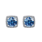 Moissanite Stud Earrings 925 Sterling Silver Round Cut Classic Women's Jewelry BandsCo Straps