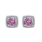 Moissanite Stud Earrings 925 Sterling Silver Round Cut Classic Women's Jewelry BandsCo Straps