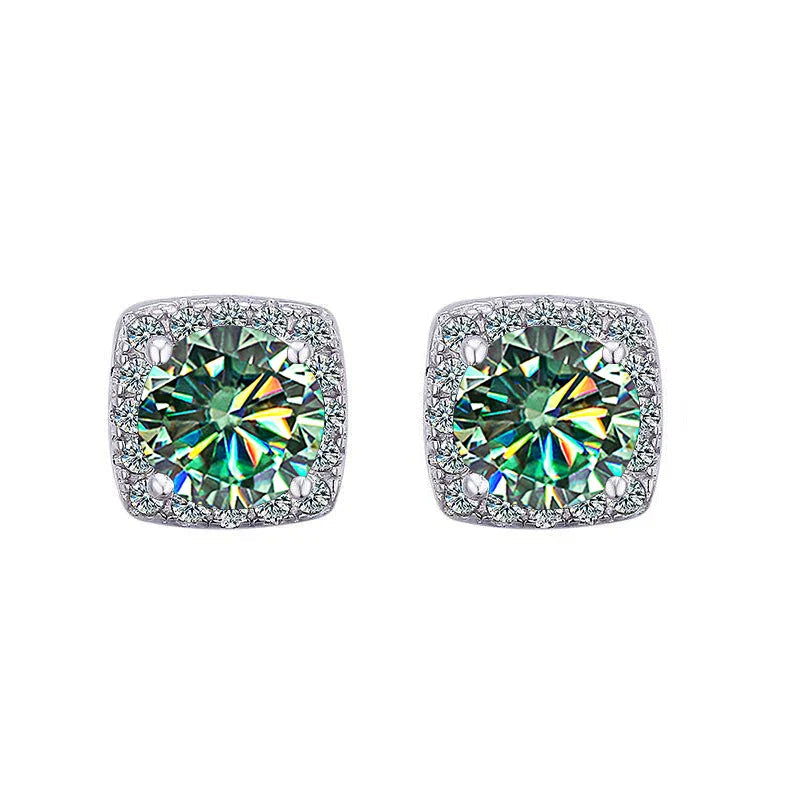 Moissanite Stud Earrings 925 Sterling Silver Round Cut Classic Women's Jewelry BandsCo Straps