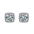 Moissanite Stud Earrings 925 Sterling Silver Round Cut Classic Women's Jewelry BandsCo Straps