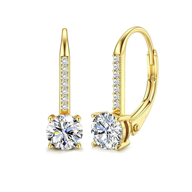 Moissanite 1ct 925 Sterling Silver Stud Earrings Unisex Retro Classic Wedding BandsCo Straps