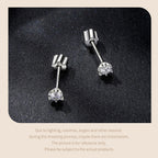 Moissanite Stud Earrings 925 Sterling Silver White Gold Plated Huggie Screwback BandsCo Straps