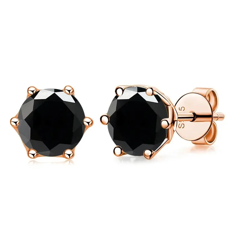 Moissanite Stud Earrings 0.5/1/2 CT Rose Gold Plated Sterling Silver 925 BandsCo Straps
