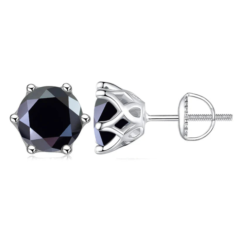 Moissanite Stud Earrings 0.5-2CT Screw Back S925 Sterling Silver 18K Plated BandsCo Straps