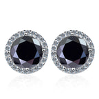 Moissanite Stud Earrings 0.8ct D Color 925 Sterling Silver 18K White Gold BandsCo Straps