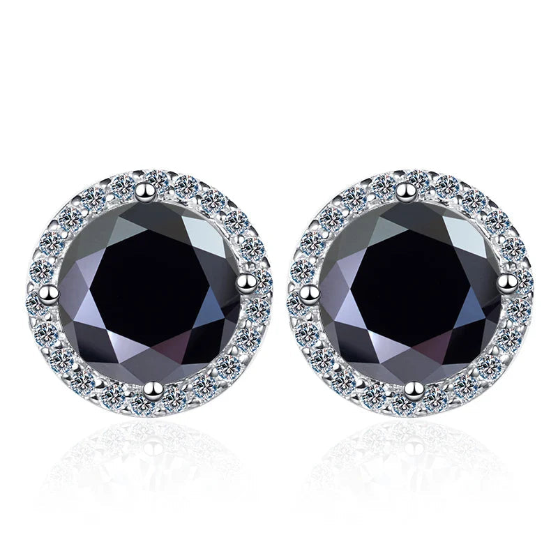 Moissanite Stud Earrings 0.8ct D Color 925 Sterling Silver 18K White Gold BandsCo Straps