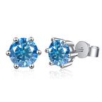 Moissanite Stud Earrings 1-6ct 21 Colors GRA Cert 925 Sterling Silver BandsCo Straps