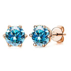 Moissanite Stud Earrings 0.5/1/2 CT Rose Gold Plated Sterling Silver 925 BandsCo Straps