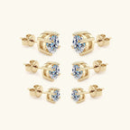Moissanite Stud Earrings 0.5-2ct Certified NGTC 18K Yellow Gold Plt 925 Silver BandsCo Straps