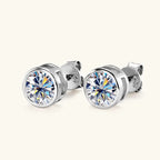 Moissanite Stud Earrings 0.5-2ct Certified NGTC 18K Yellow Gold Plt 925 Silver BandsCo Straps