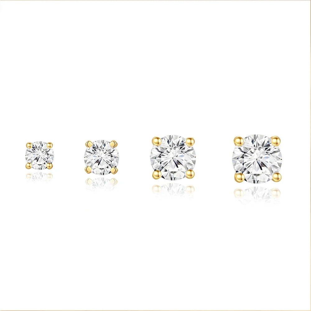 Moissanite 0.25-1.2 Carat D Color 925 Sterling Silver Stud Earrings Women BandsCo Straps