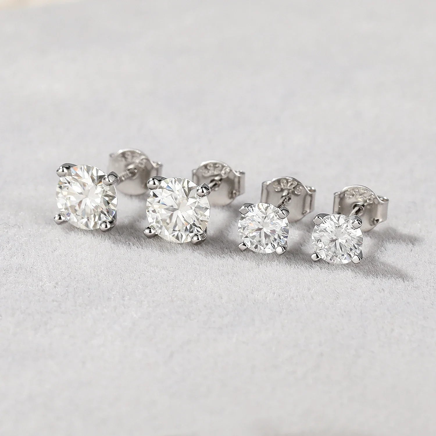 Moissanite 0.5-1.2 Ct D Color Stud Earrings 925 Sterling Silver For Women BandsCo Straps