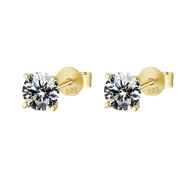 Moissanite 0.5-1.2 Ct D Color Stud Earrings 925 Sterling Silver For Women BandsCo Straps