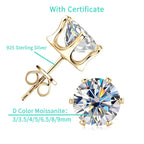 Moissanite Stud Earrings 0.2-6 Carat D-E Color 925 Sterling Silver BandsCo Straps