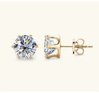 Moissanite Stud Earrings 0.2-6 Carat D-E Color 925 Sterling Silver BandsCo Straps