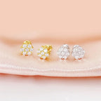 Moissanite Stud Earrings 925 Sterling Silver D Color Flower Earrings For Women