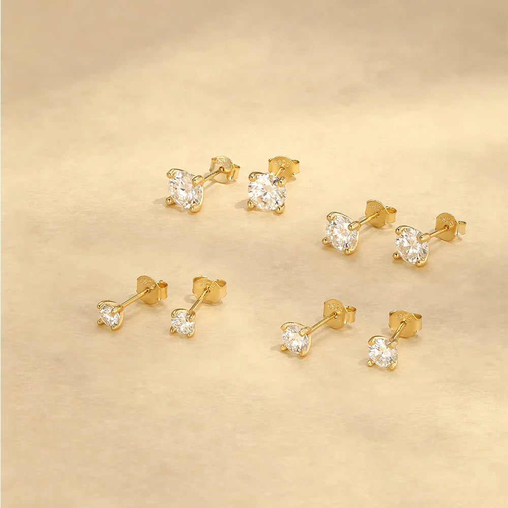 Moissanite 0.25-1.2 Carat D Color 925 Sterling Silver Stud Earrings Women BandsCo Straps