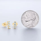 Moissanite Stud Earrings 925 Sterling Silver Mini Curved Climber Studs Women BandsCo Straps