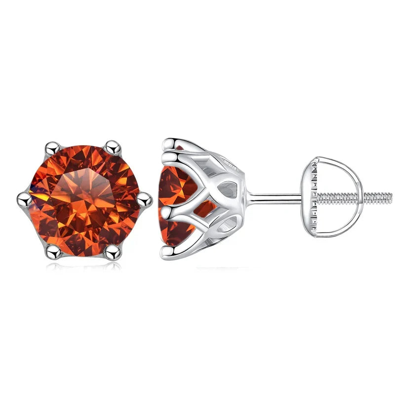 Moissanite Stud Earrings 0.5-2CT Screw Back S925 Sterling Silver 18K Plated BandsCo Straps