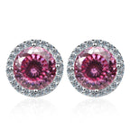Moissanite Stud Earrings 0.8ct D Color 925 Sterling Silver 18K White Gold BandsCo Straps