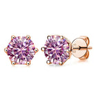 Moissanite Stud Earrings 0.5/1/2 CT Rose Gold Plated Sterling Silver 925 BandsCo Straps