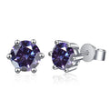 Moissanite Stud Earrings 1-6ct 21 Colors GRA Cert 925 Sterling Silver BandsCo Straps