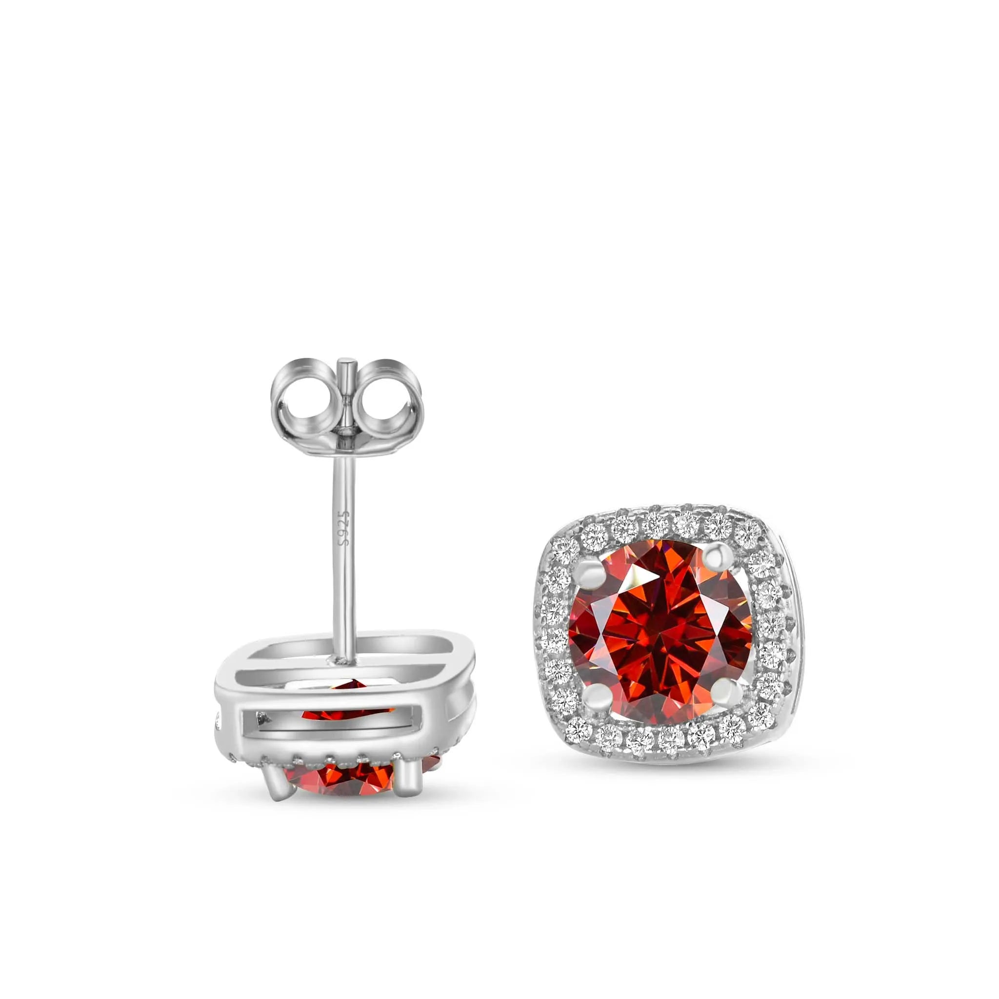 Moissanite Stud Earrings 0.5-1.0CT Multi 925 Sterling Silver 18K Plated Gift BandsCo Straps