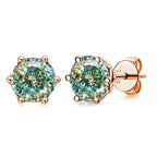 Moissanite Stud Earrings 0.5/1/2 CT Rose Gold Plated Sterling Silver 925 BandsCo Straps