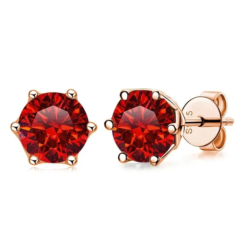 Moissanite Stud Earrings 0.5/1/2 CT Rose Gold Plated Sterling Silver 925 BandsCo Straps