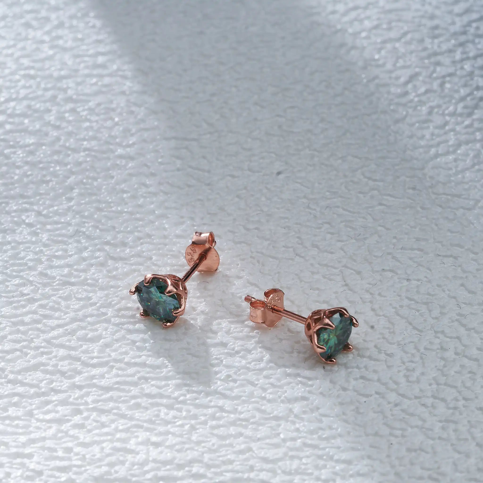 Moissanite Stud Earrings 0.5-2 CT 925 Sterling Silver Rose Gold Plated Gift BandsCo Straps