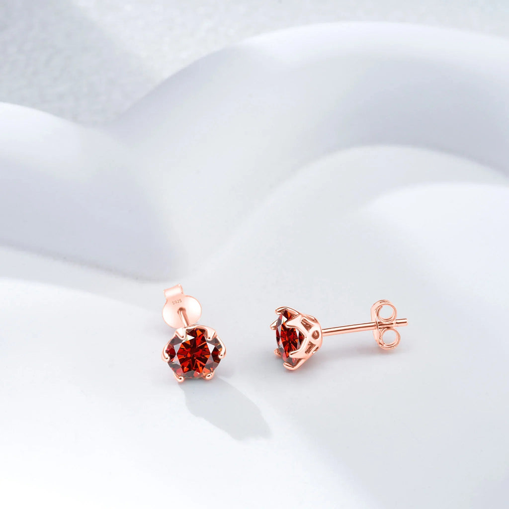 Moissanite Stud Earrings 0.5-2 CT 925 Sterling Silver Rose Gold Plated Gift BandsCo Straps