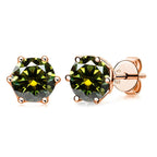 Moissanite Stud Earrings 0.5/1/2 CT Rose Gold Plated Sterling Silver 925 BandsCo Straps