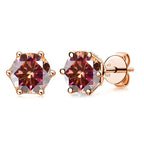 Moissanite Stud Earrings 0.5/1/2 CT Rose Gold Plated Sterling Silver 925 BandsCo Straps