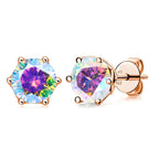 Moissanite Stud Earrings 0.5/1/2 CT Rose Gold Plated Sterling Silver 925 BandsCo Straps