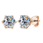 Moissanite Stud Earrings 0.5/1/2 CT Rose Gold Plated Sterling Silver 925 BandsCo Straps