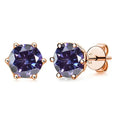 Moissanite Stud Earrings 0.5/1/2 CT Rose Gold Plated Sterling Silver 925 BandsCo Straps