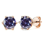 Moissanite Stud Earrings 0.5/1/2 CT Rose Gold Plated Sterling Silver 925 BandsCo Straps