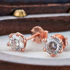 Moissanite Stud Earrings 0.5/1/2 CT Rose Gold Plated Sterling Silver 925 BandsCo Straps