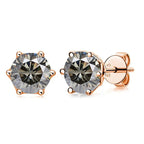 Moissanite Stud Earrings 0.5/1/2 CT Rose Gold Plated Sterling Silver 925 BandsCo Straps