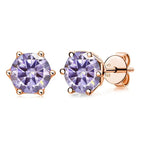 Moissanite Stud Earrings 0.5/1/2 CT Rose Gold Plated Sterling Silver 925 BandsCo Straps
