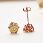 Moissanite Stud Earrings 0.5/1/2 CT Rose Gold Plated Sterling Silver 925 BandsCo Straps