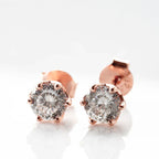 Moissanite Stud Earrings 0.5/1/2 CT Rose Gold Plated Sterling Silver 925 BandsCo Straps