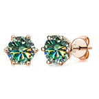 Moissanite Stud Earrings 0.5/1/2 CT Rose Gold Plated Sterling Silver 925 BandsCo Straps