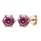Moissanite Stud Earrings 0.5/1/2 CT Rose Gold Plated Sterling Silver 925 BandsCo Straps