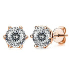 Moissanite Stud Earrings 0.5/1/2 CT Rose Gold Plated Sterling Silver 925 BandsCo Straps