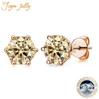 Moissanite Stud Earrings 0.5/1/2 CT Rose Gold Plated Sterling Silver 925 BandsCo Straps